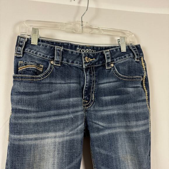 Rock & Roll Denim Men's Boyfriend Fit Jeans 27x34 Distressed Medium Wash - Picture 3 of 7